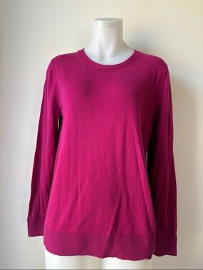 Banana Republic Fuchsia Crewneck Women's Sweater - Classic Scoop Neck Sz L